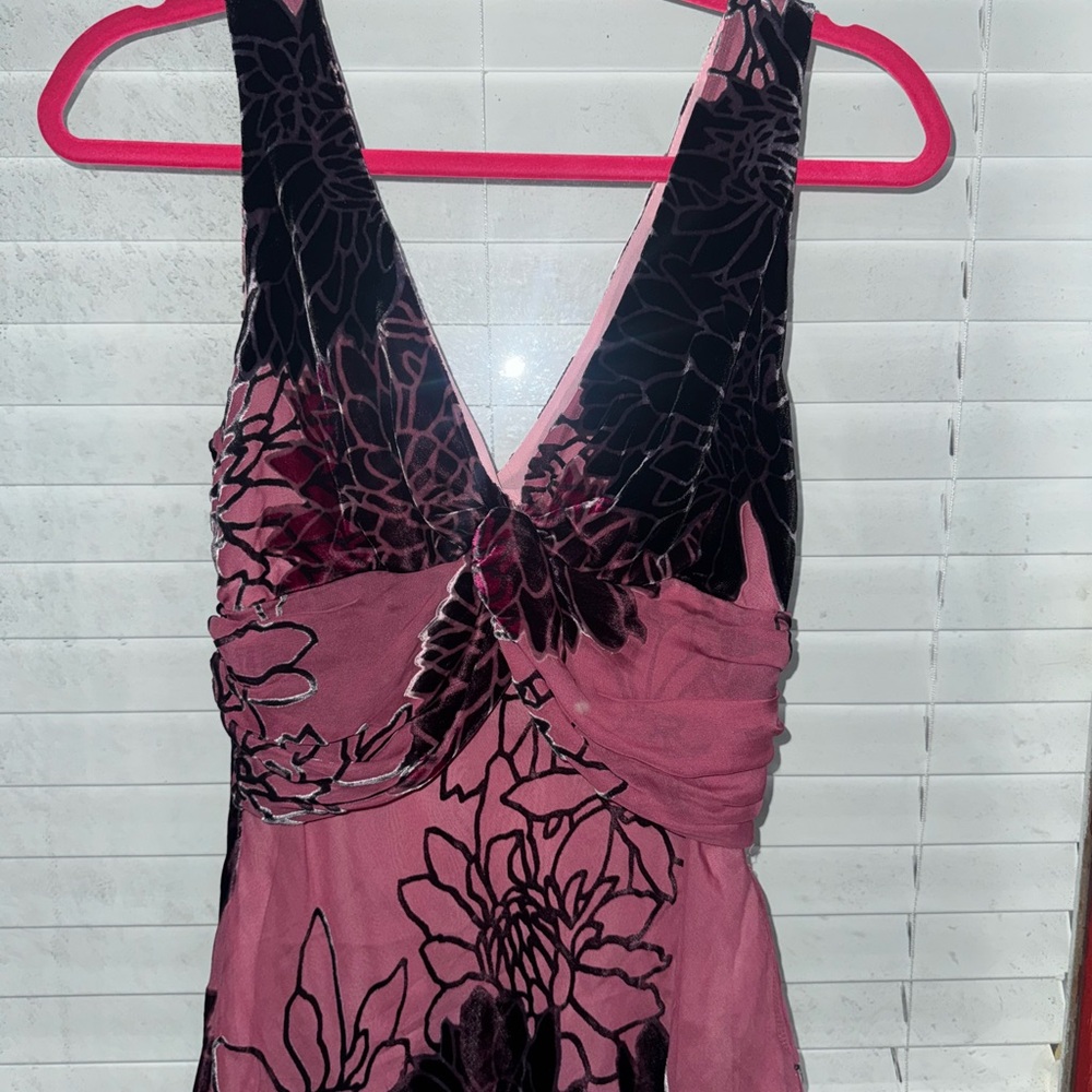 Vintage Pink and Black Floral Top